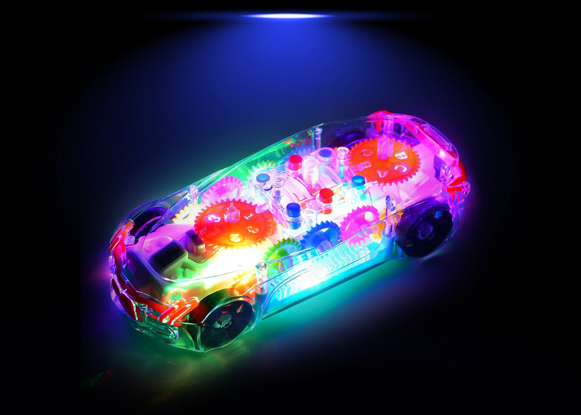 Light and Sound Transparent Electric Car Toy (Sport Car)