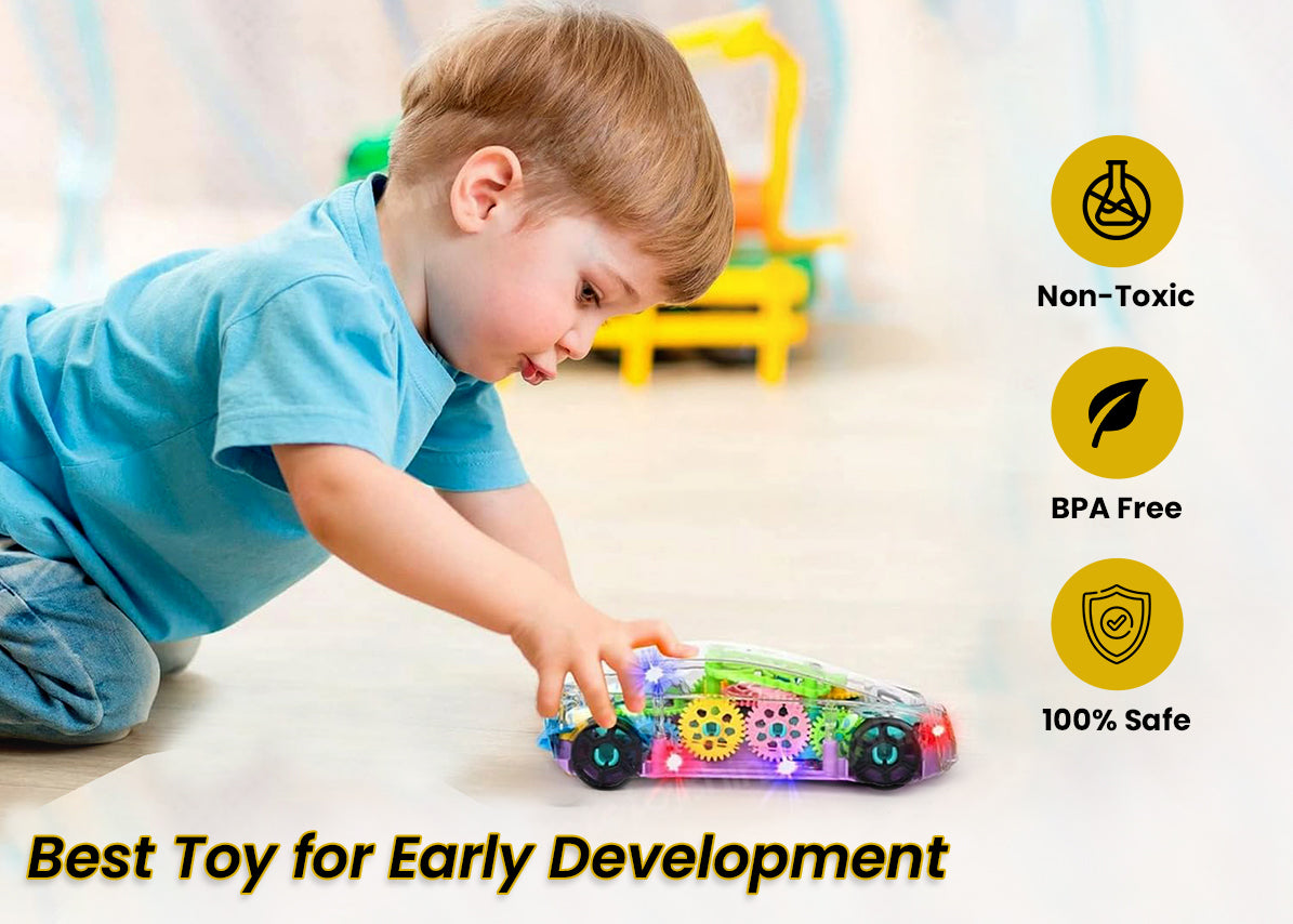 Light and Sound Transparent Electric Car Toy (Sport Car)